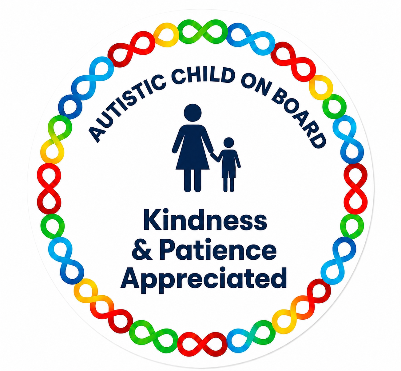 Large “AUTISTIC CHILD ON BOARD” car sticker