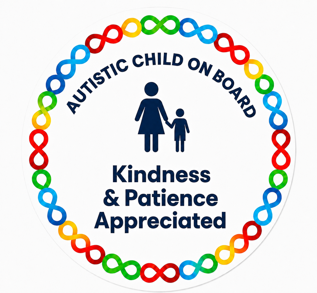 Large - "Autistic Child On Board" Car sticker