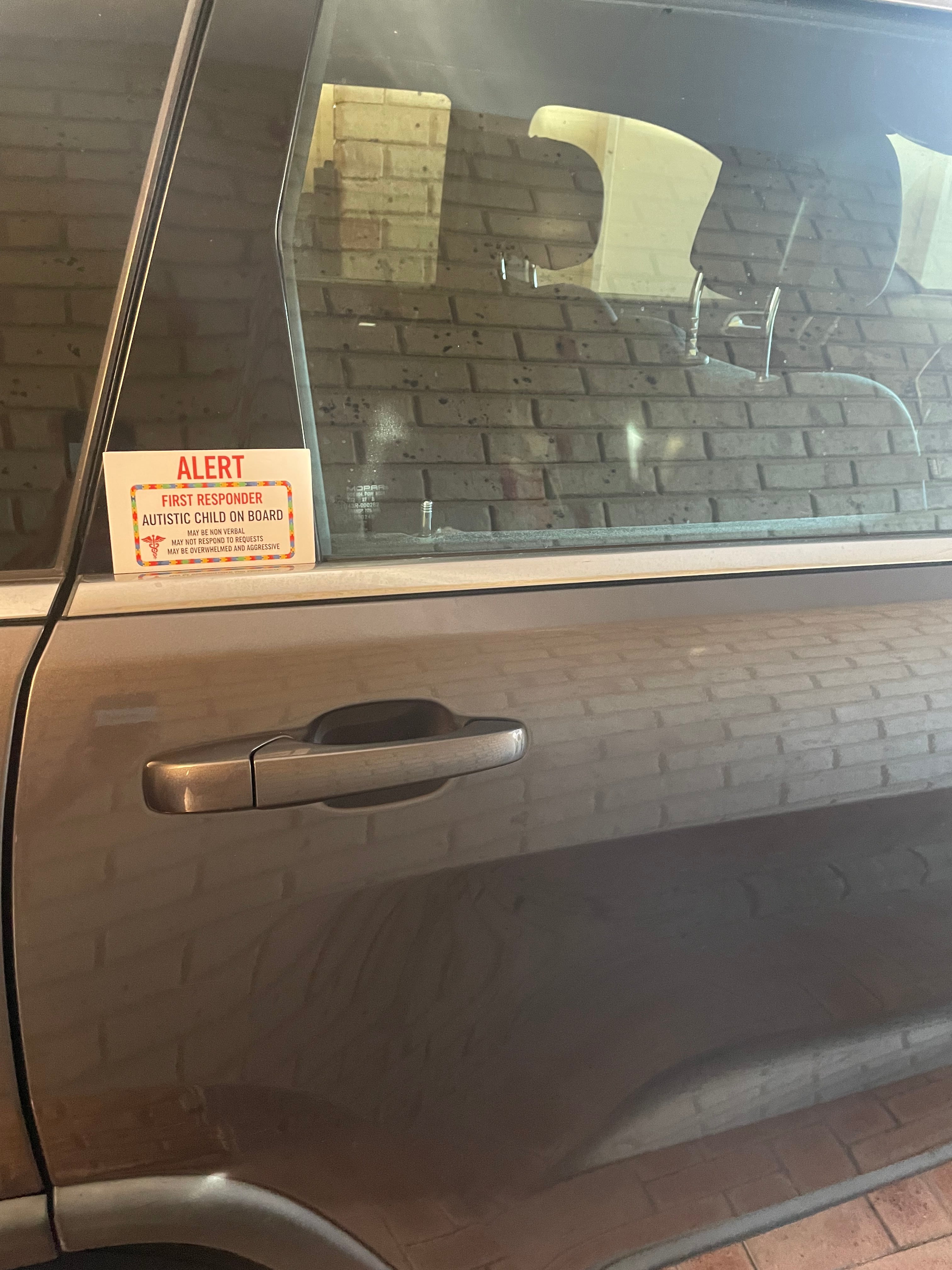 Alert First Responder - Autistic Child On Board car sticker
