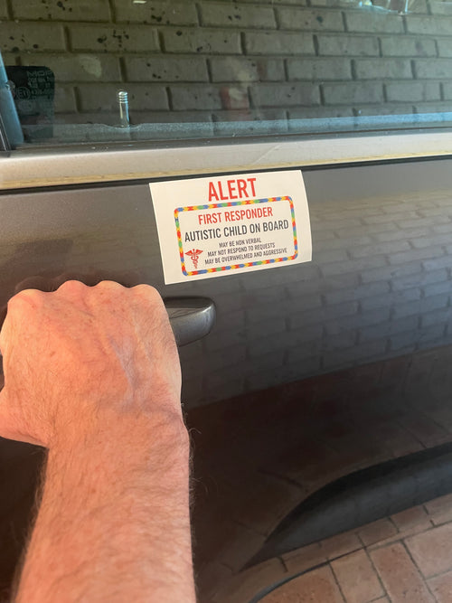Alert First Responder - Autistic Child On Board car sticker
