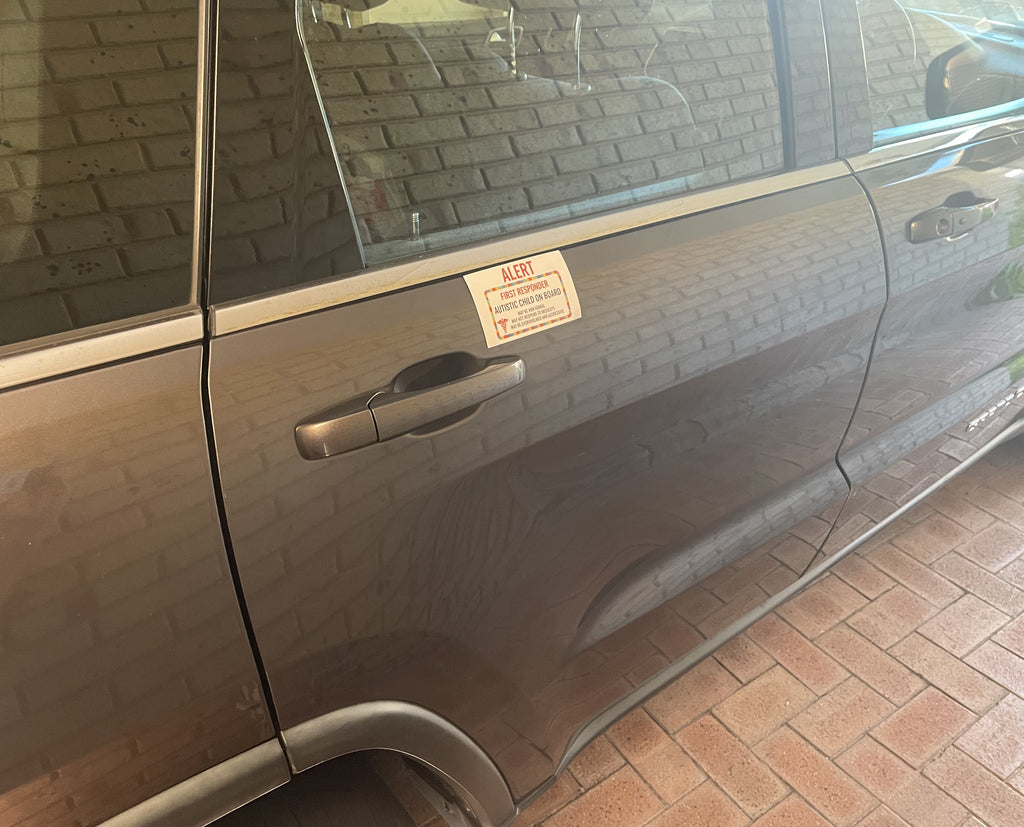 Alert First Responder - Autistic Child On Board car sticker