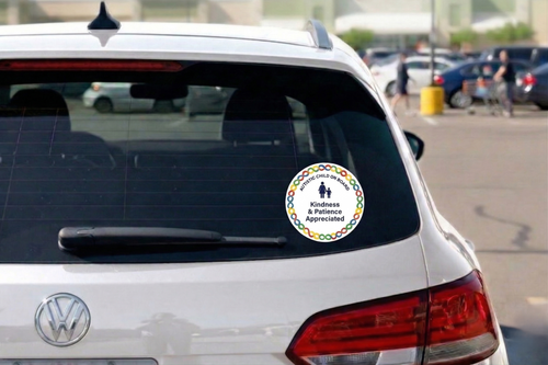 Large “AUTISTIC CHILD ON BOARD” car sticker